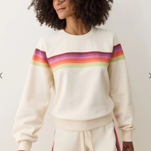 Marine Layer cotton sweater striped cream L